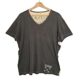 Rare Vintage Diesel Made in Hong Kong V Neck Light Weight Graphic T Shirt Size M